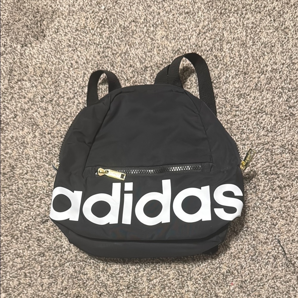 Adidas Black Mini Backpack with White Logo